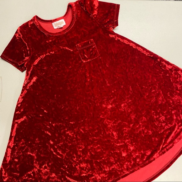 LuLaRoe Other - Lularoe Crushed Velvet Scarlett Dress Red Elegant